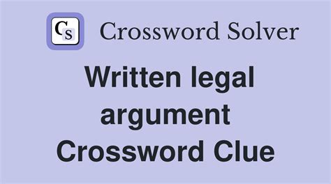 legal advisor crossword clue.